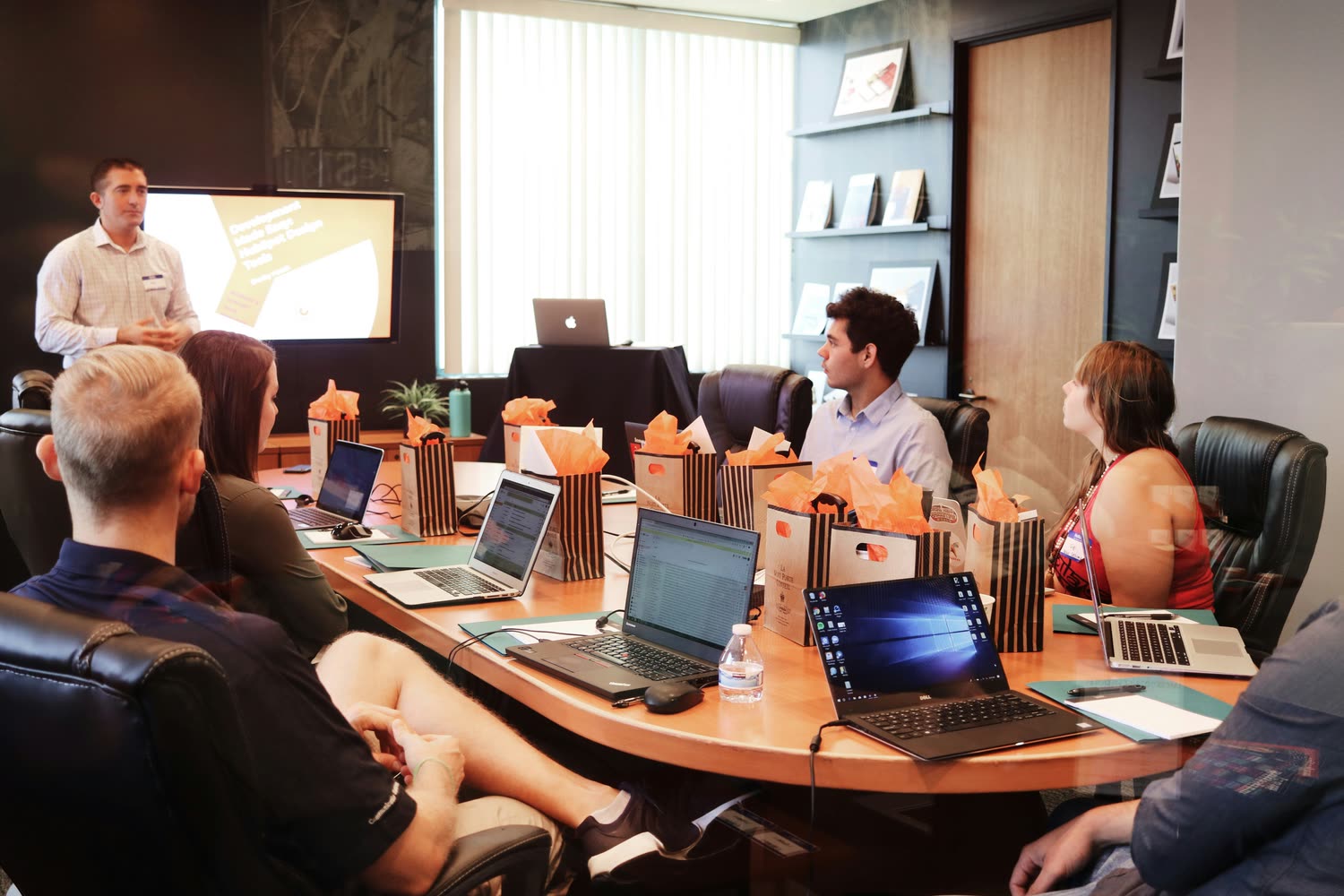 The Ziora team presenting and collaborating in a meeting