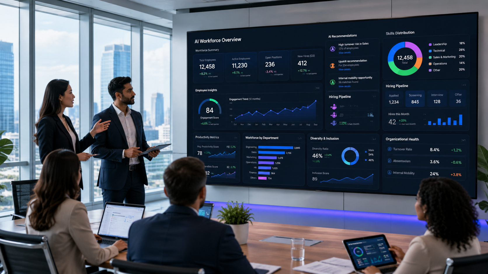 Ziora AI-powered workforce dashboard with automation and intelligent insights